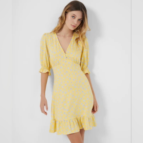 French Connection Peony-Doria Eco Puff Sleeve Dress - Picture 1 of 5